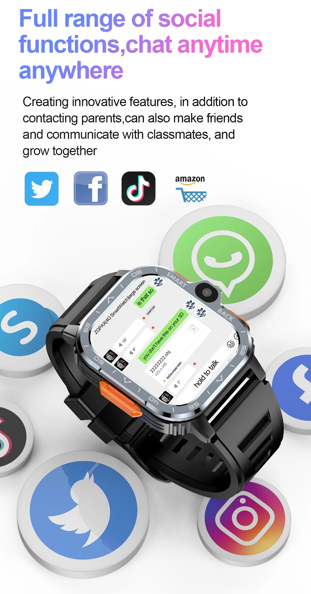 VALDUS PGD 4G Android Smartwatch mit SIM, GPS & Dualkamera