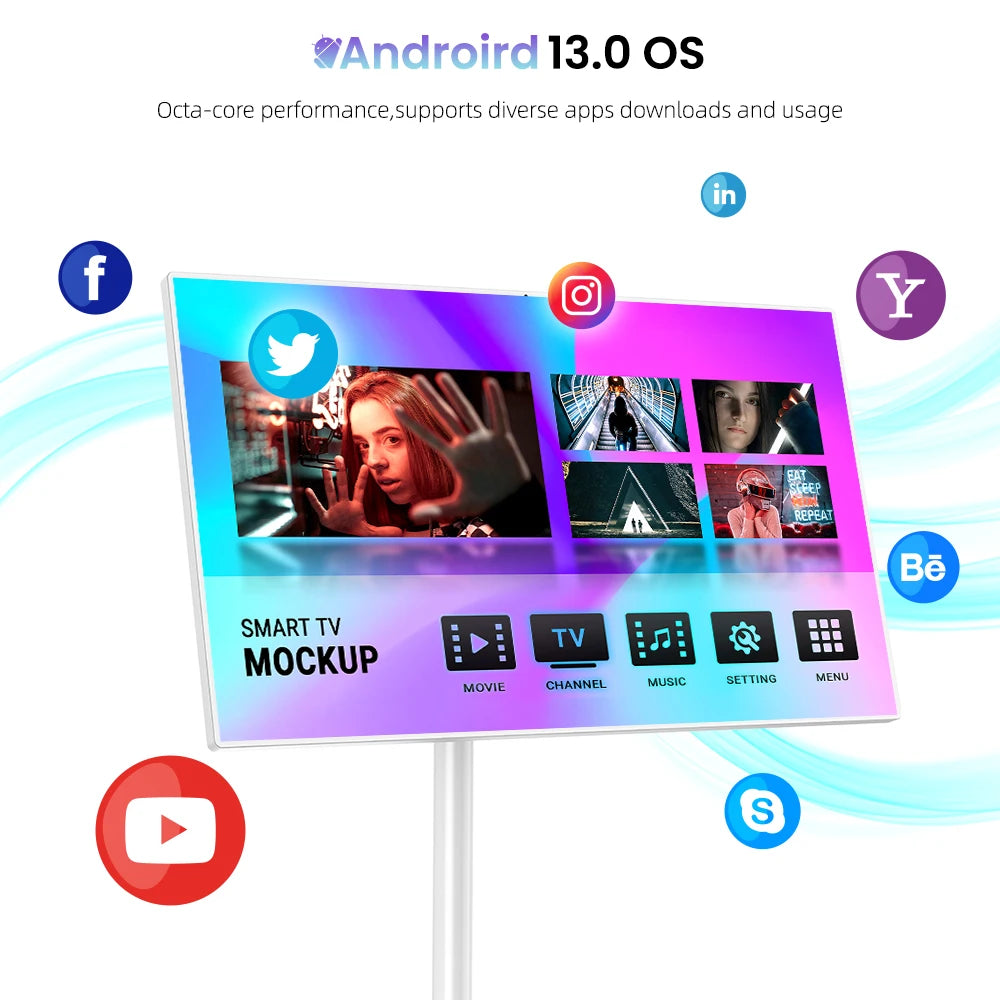 MWE Mobiler Smart TV Touchscreen (22–43″) – Android, 1080p, LCD, 350 cd/m², Indoor