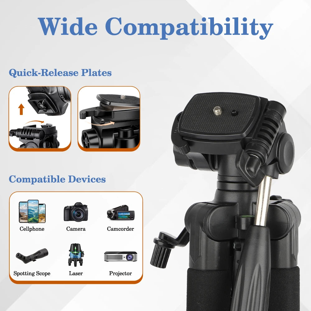 Alu Kamerastativ 184cm Reisestativ 6,8kg 360° mit Wasserwaage