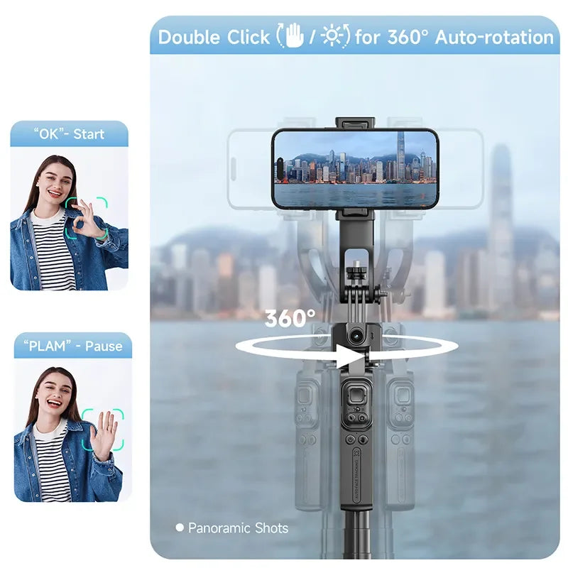 C17 AI Face-Tracking Quadpod Selfie-Stick 163,5cm 360° BT5.4