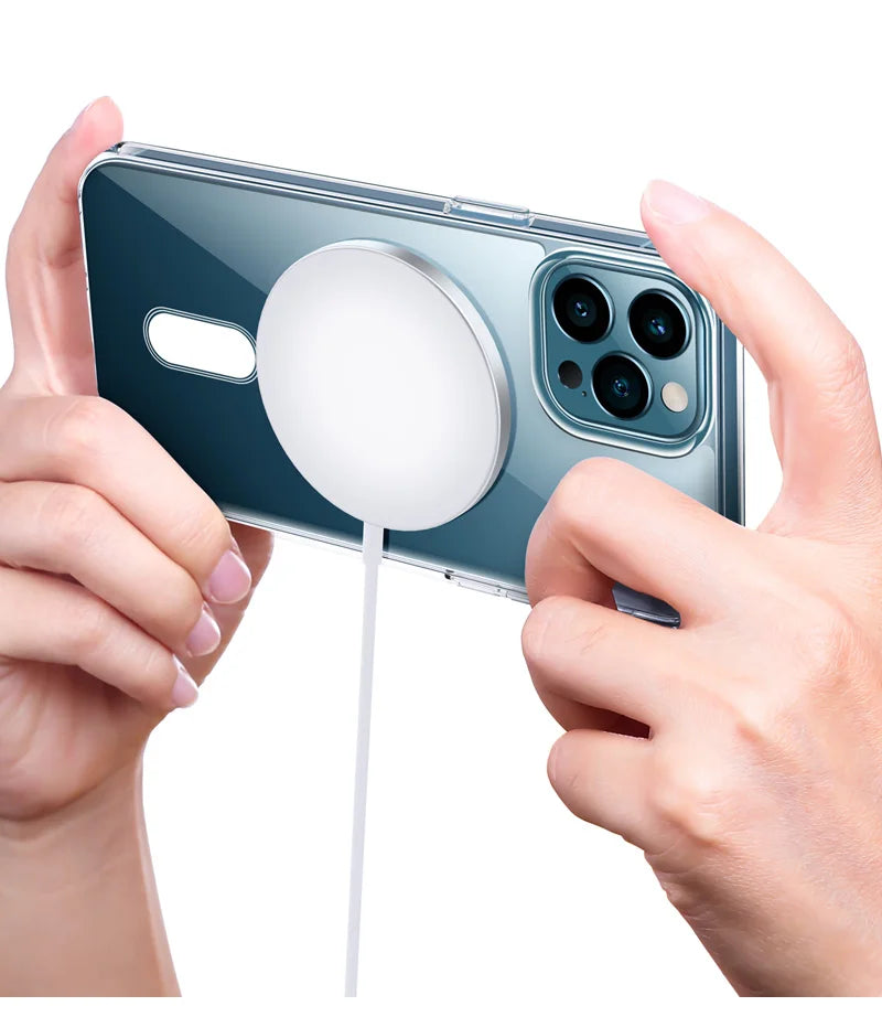Kristallklare Magnetische Hülle für iPhone 16 15 14 13 12 11 SE Ultra Dünn