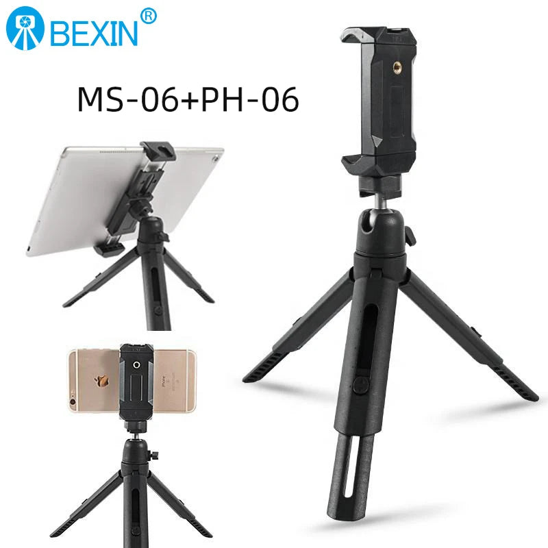 BEXIN MS06+PH-06 Mini Tischstativ für Smartphone & Tablet (265mm)