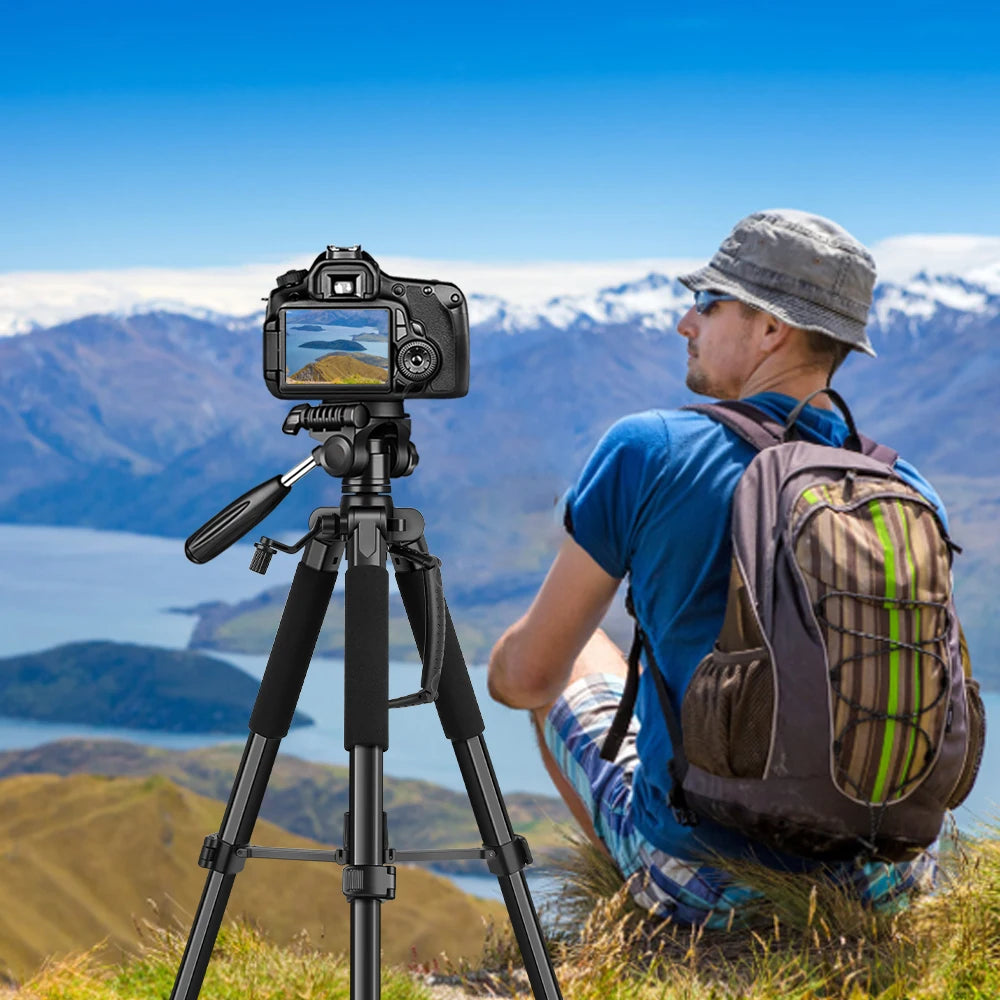 Alu Kamerastativ 184cm Reisestativ 6,8kg 360° mit Wasserwaage