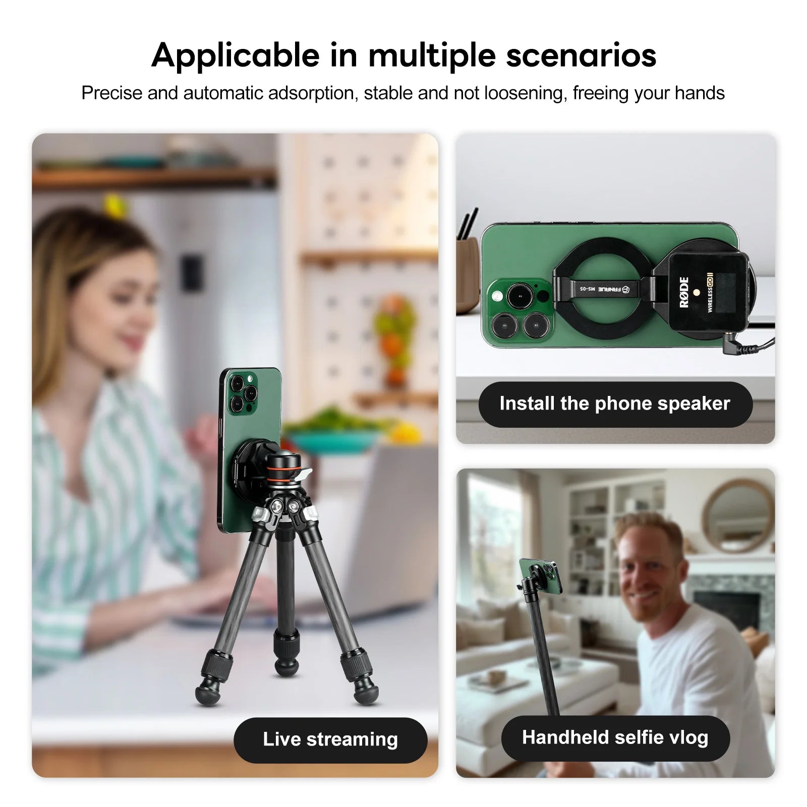 FANAUE MS-05 Magnetischer Handyhalter, doppelseitig, Aluminium