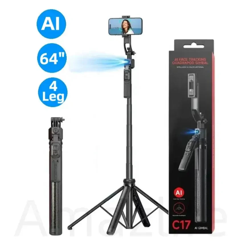 C17 AI Face-Tracking Quadpod Selfie-Stick 163,5cm 360° BT5.4