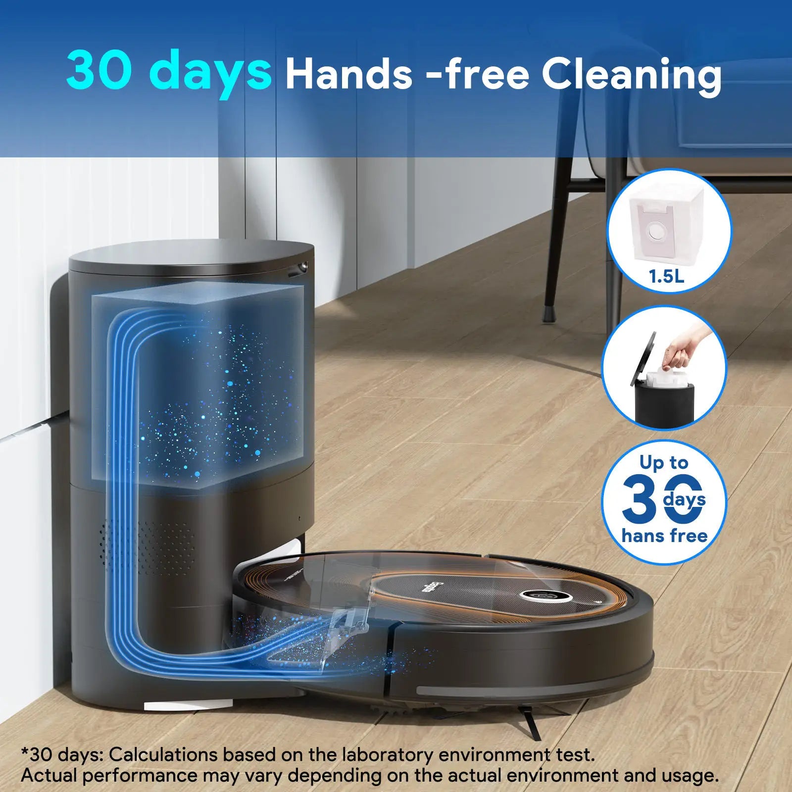 Bagotte BG950MAX Saug- & Wischroboter mit Absaugstation, 3500Pa