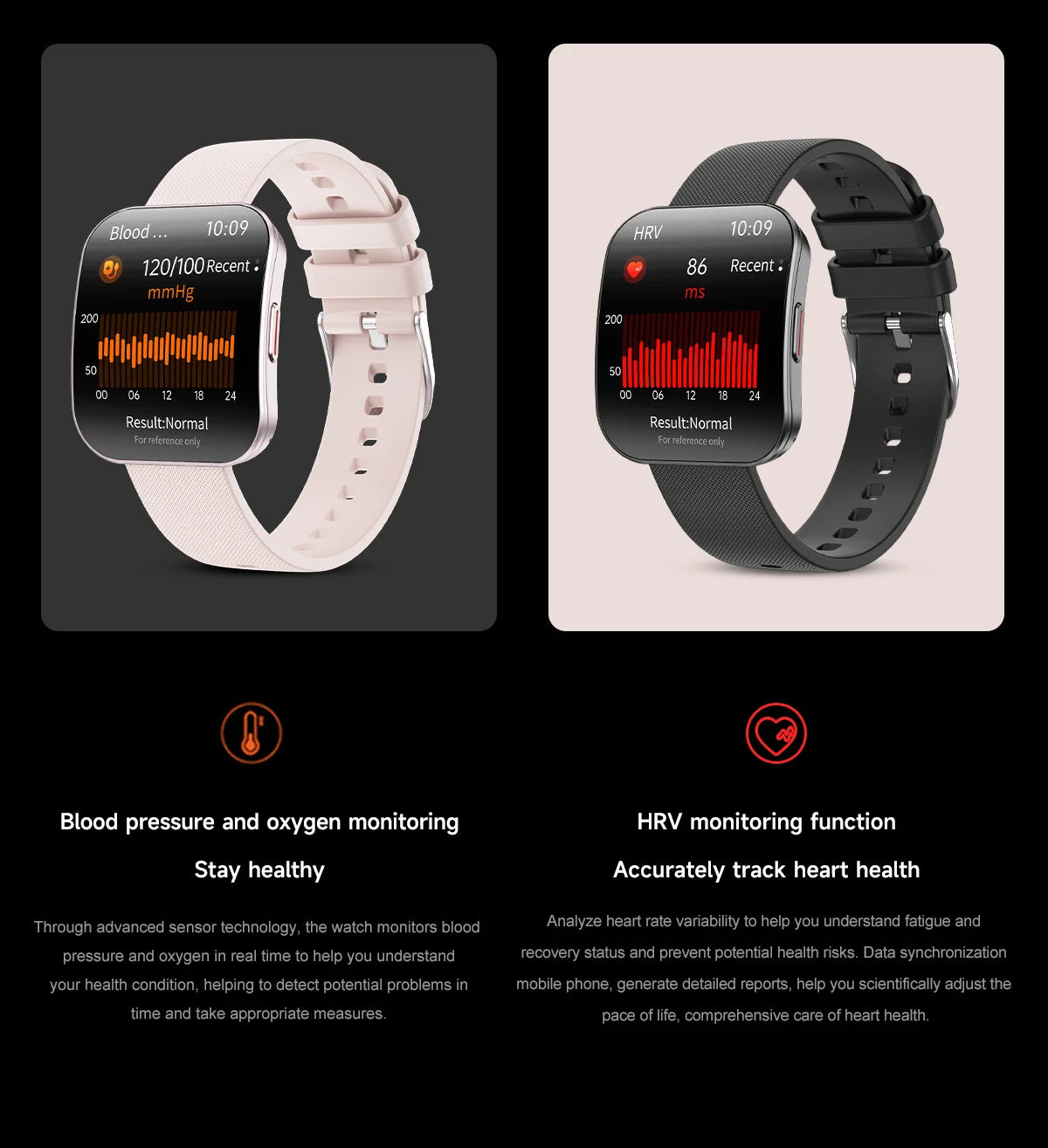 VALDUS VS61 PRO Smartwatch mit AMOLED, Blutdruck- & SpO2-Messung, IP68