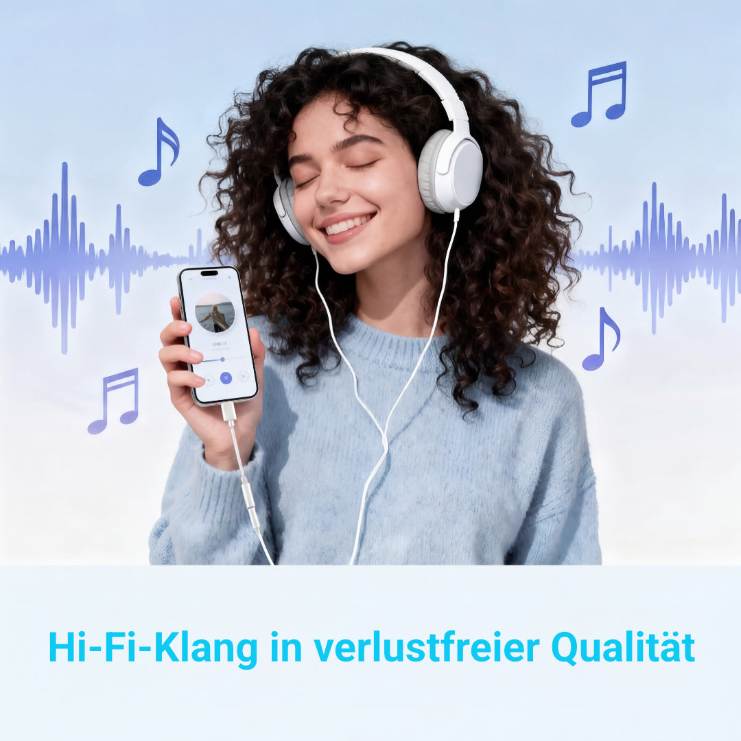 Lightning auf 3,5mm Klinke Adapter iPhone 14 13 12 11 Pro Max Kopfhörer