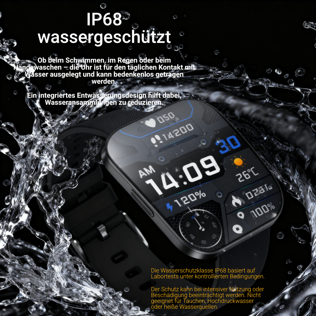 VS61 PRO Smartwatch mit AMOLED, Blutdruck- & SpO2-Messung, IP68