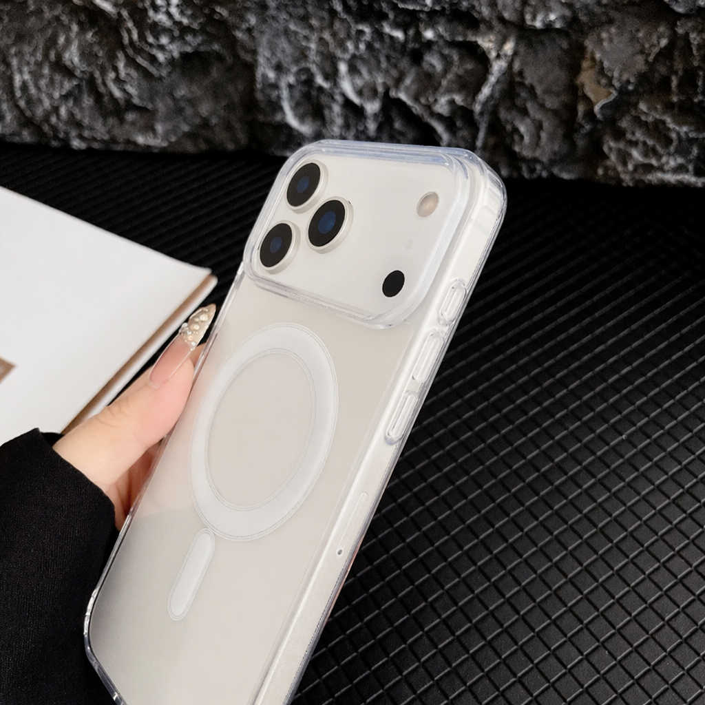 Cover Magnetico Trasparente per iPhone 17 16 15 14 13 Pro Max Trasparente