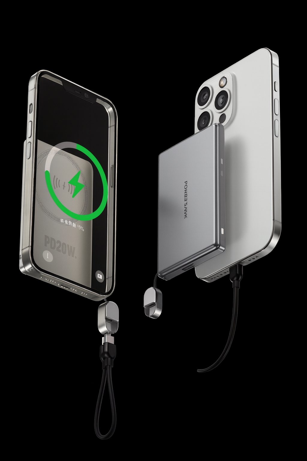 Magnetische 10.000 mAh Powerbank 20W PD & 15W Wireless – Ultra-Slim Metall