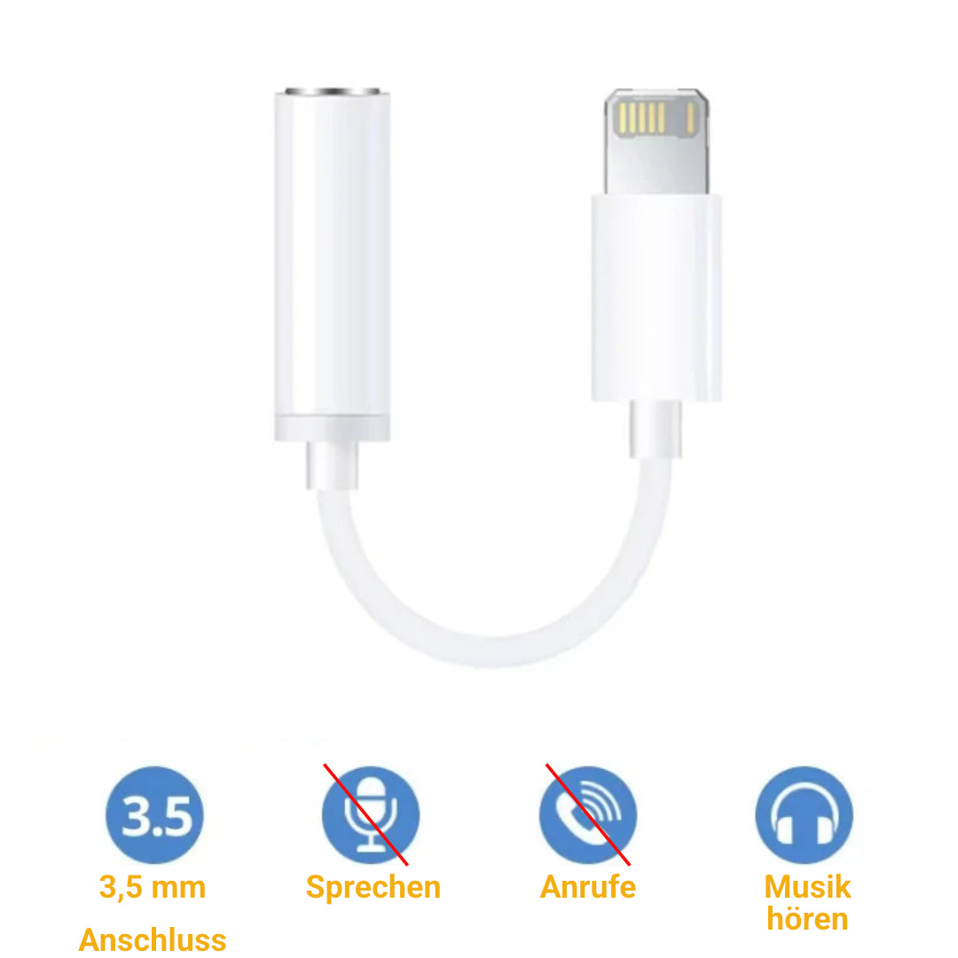 Lightning auf 3,5mm Klinke Adapter iPhone 14 13 12 11 Pro Max Kopfhörer