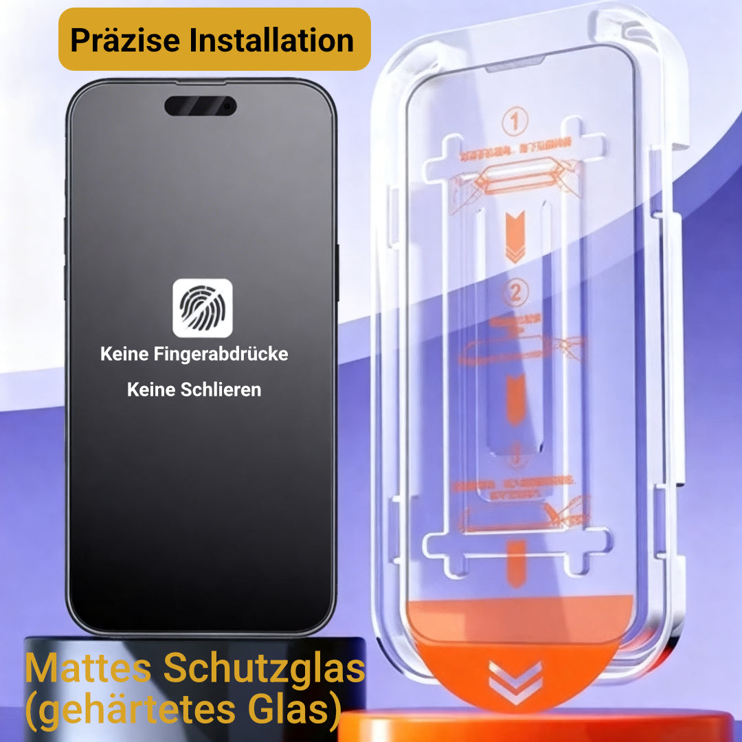 Mattes Schutzglas für iPhone 11-17 Pro Max Blendfrei 9H 3 Stück Matt
