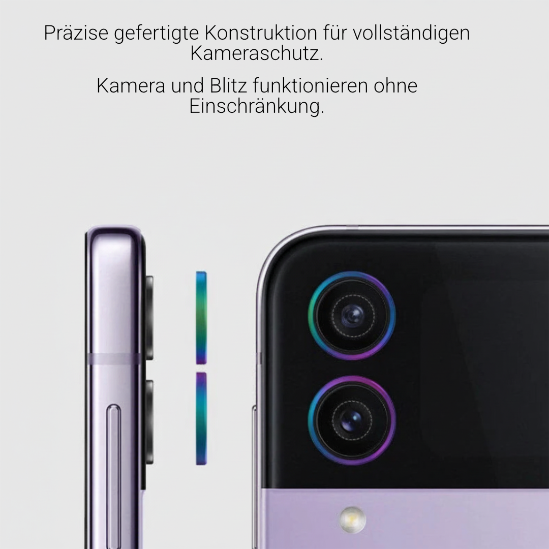 Kamera Schutzglas 9H für Samsung Galaxy Z Fold 5 4 3 Z Flip 5 4 Metallring