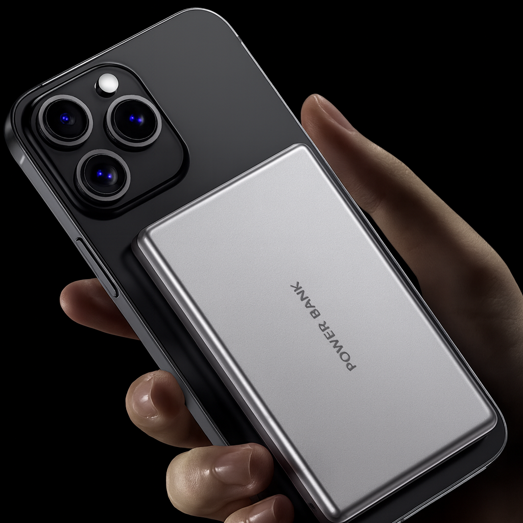Magnetische Powerbank 10.000mAh – 20W PD & 15W Wireless, Metall