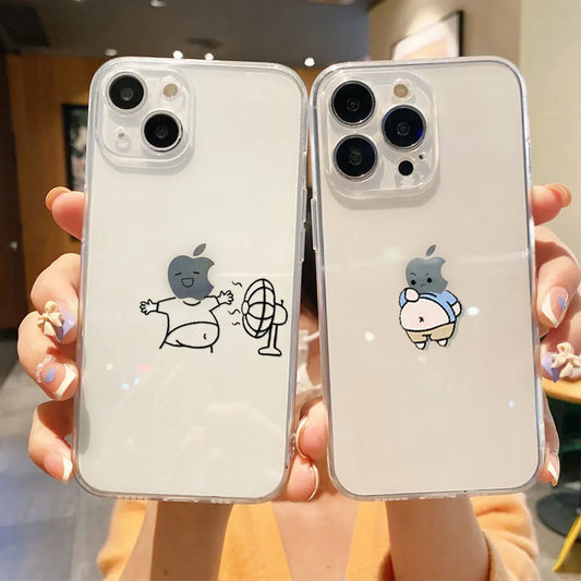 Lustige Cartoon Handyhülle transparent für iPhone – stoßfest