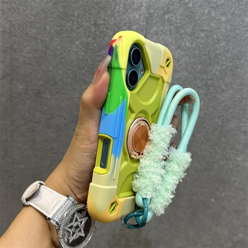 Ringhalter Hülle iPhone 17 16 15 14 13 12 11 Pro Max mit Lanyard Robust