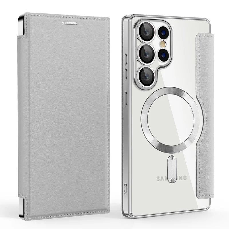 Flip Wallet Hülle aus Leder für Samsung Galaxy – magnetisch & Kartenfach