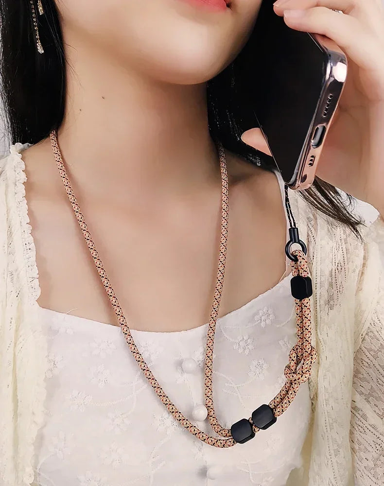 Handy Lanyard Nackenband Leder geflochten verstellbar – 12 Farben