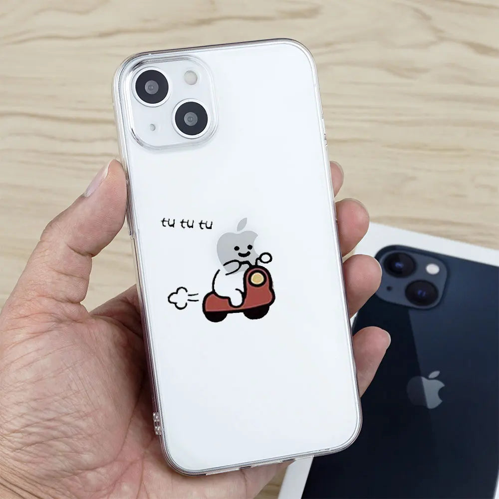 Lustige Cartoon Handyhülle transparent für iPhone – stoßfest