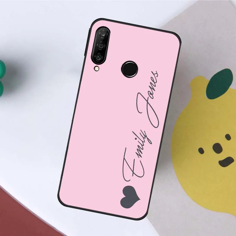 Personalisierte Huawei Pastellhülle mit Namen – Soft TPU Schutzhülle