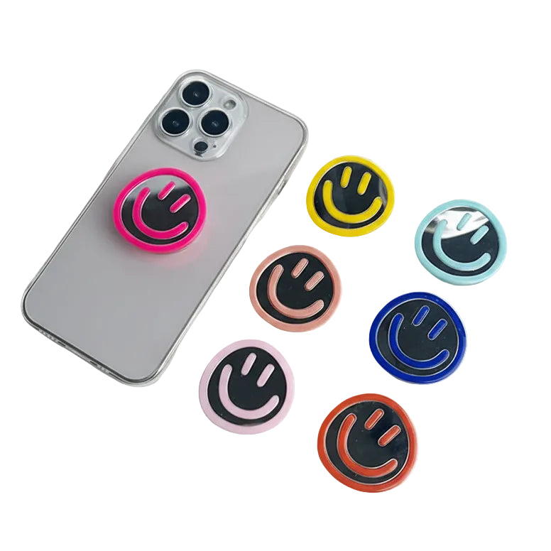 Acryl Spiegel Phone-Grip „Happy Expression“ – faltbarer Handyhalter