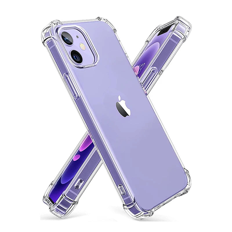 Stoßfeste Transparente Silikon Hülle für iPhone 15 14 13 12 11 Pro Max Klar