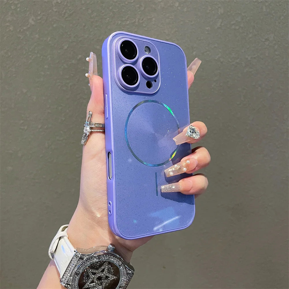 Aurora Glitzer Hülle für iPhone 17 16 15 14 13 Magnetisch Kameraschutz