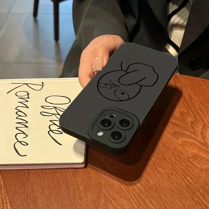 Lustige Strichmännchen Handyhülle Silikon für iPhone 7–17 Pro Max