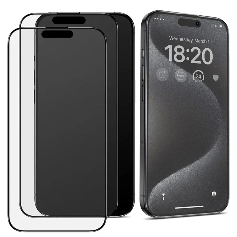 Mattes Schutzglas für iPhone 11-17 Pro Max Blendfrei 9H 3 Stück Matt