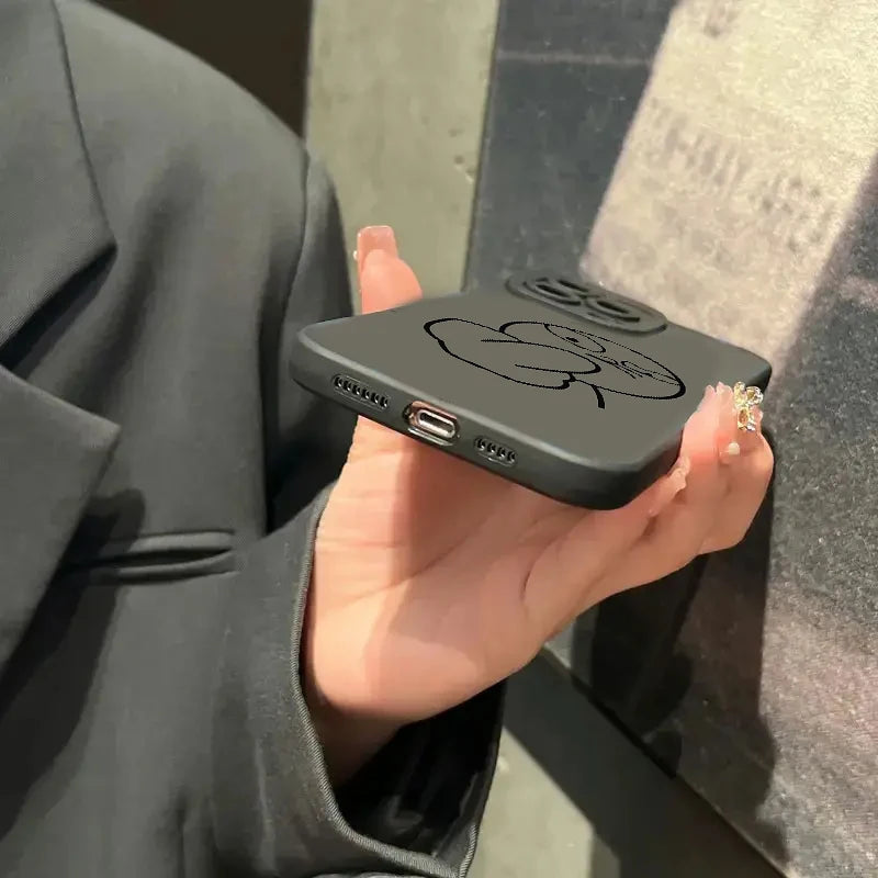 Lustige Strichmännchen Handyhülle Silikon für iPhone 7–17 Pro Max