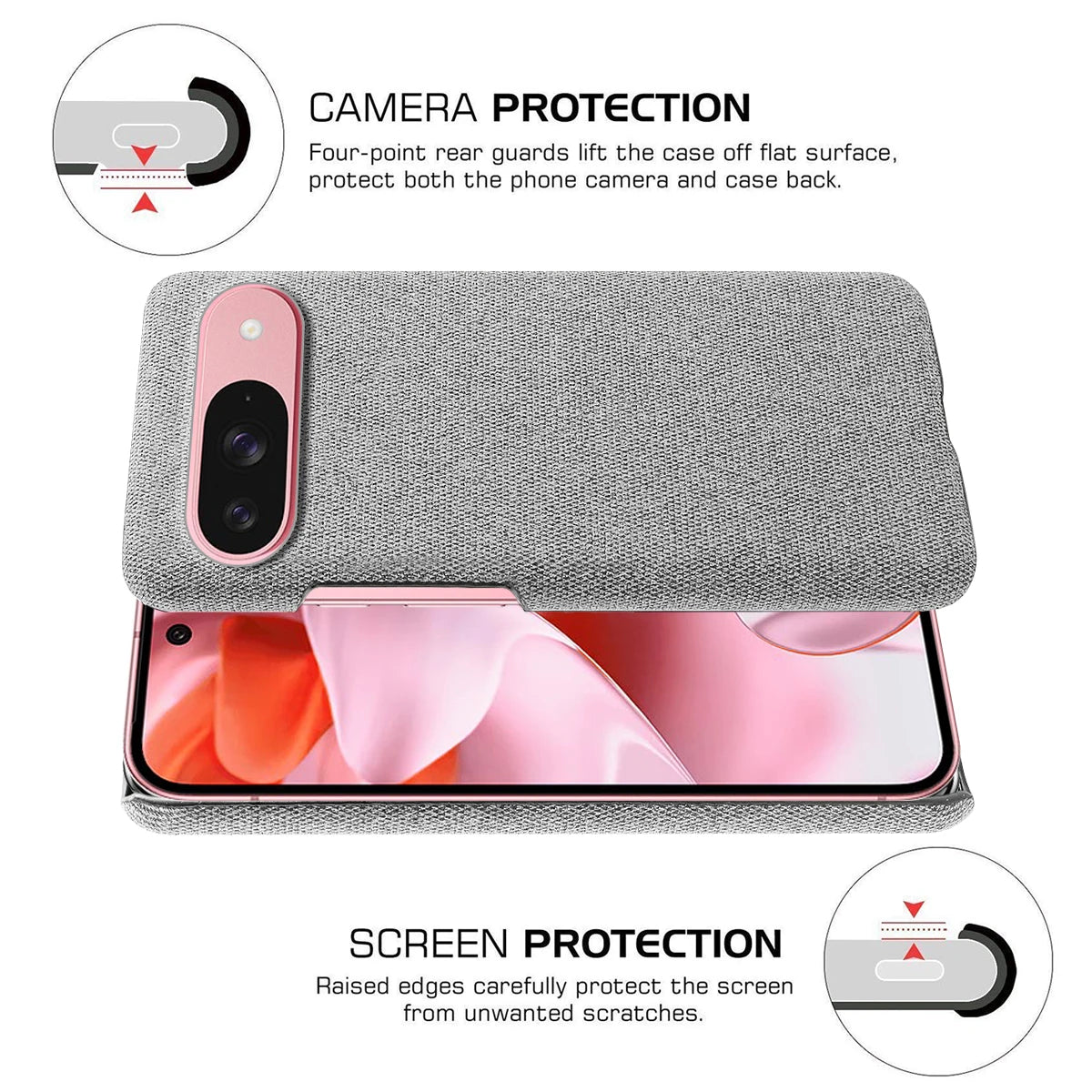 Stoff Handyhülle Matt für Google Pixel 9/10 Pro XL – Filz Design