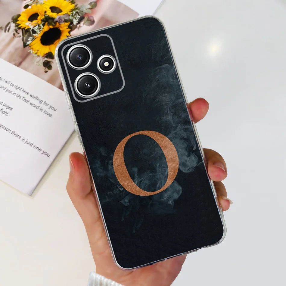 Für Xiaomi Redmi 12 5G Hülle – Initiale Buchstabe TPU · Schwarz O