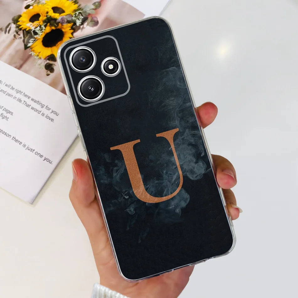 Für Xiaomi Redmi 12 5G Hülle – Initiale Buchstabe TPU · Schwarz U