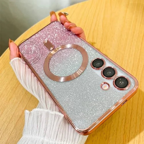 Glitzer Magnetische Hülle für Samsung Galaxy S20–S25 Ultra Note 20