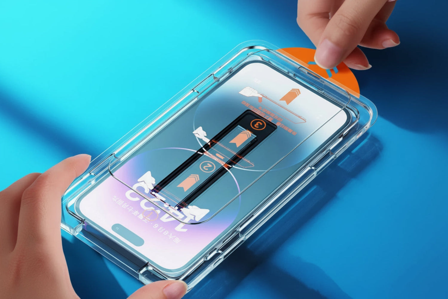 3er-Set iPhone Displayschutzglas 9H – staubfrei mit Installationsbox