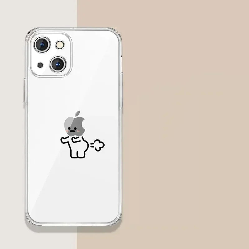 Hülle „Matchstick Couple“ für iPhone – Transparentes Soft TPU Case