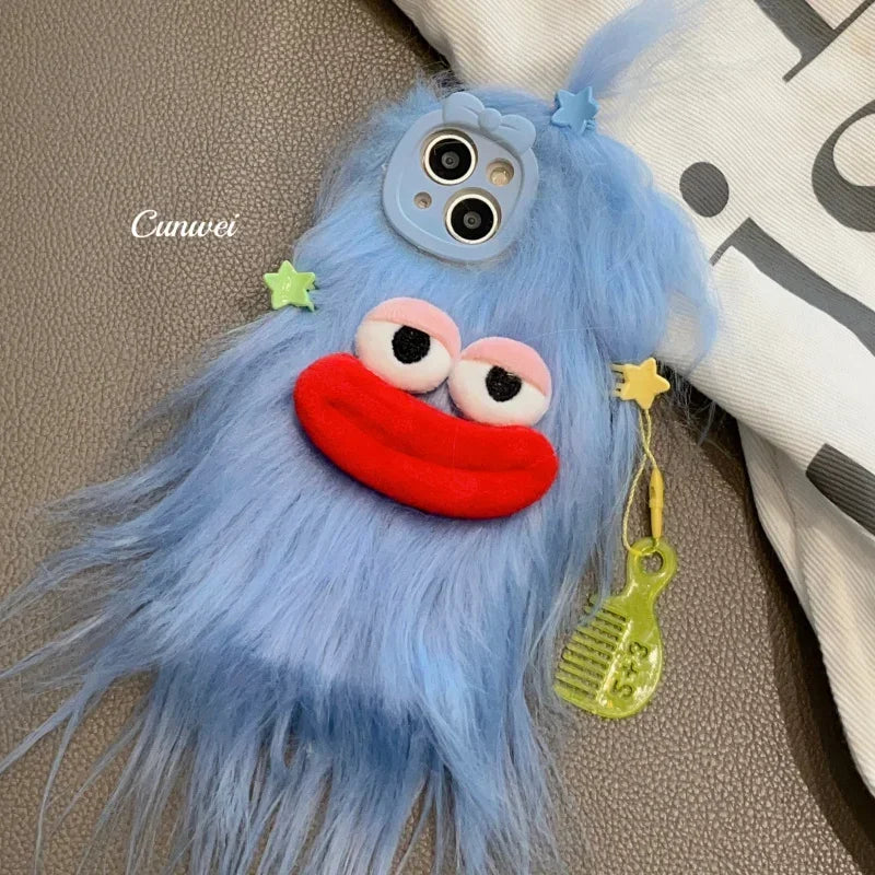 Flauschige Plüsch-Monster Handyhülle – Niedlich, Warm & Weich