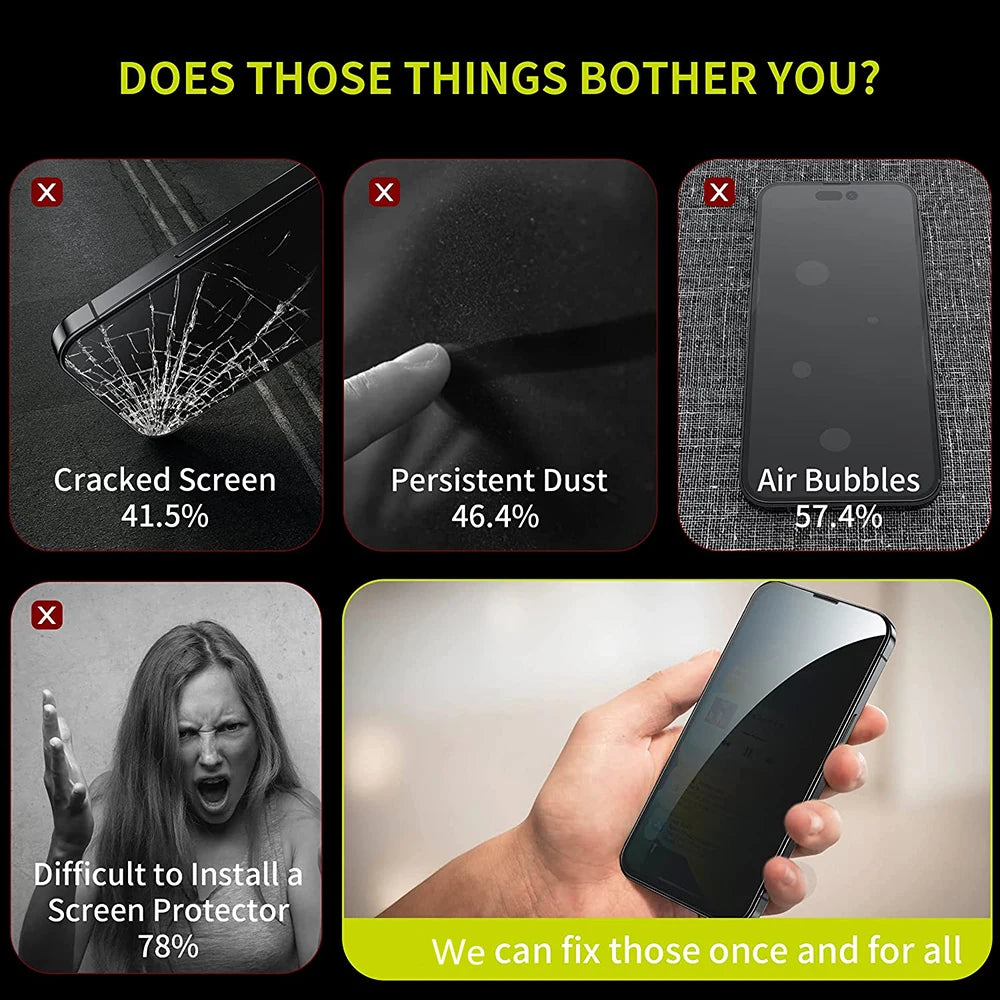 Elexum Anti-Spy Sichtschutzglas iPhone 16/15/14/13/12/11