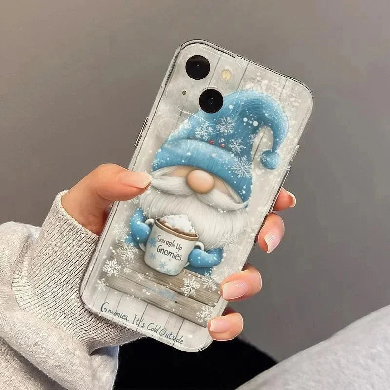 Für iPhone Hülle Weihnachtswichtel – Transparente TPU-Schutzhülle