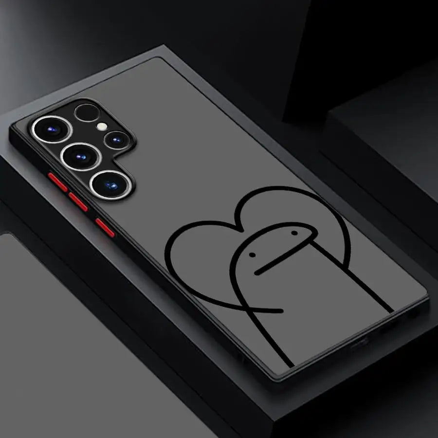 Lustige Strichmännchen Handyhülle für Samsung Galaxy S9–S25 Ultra