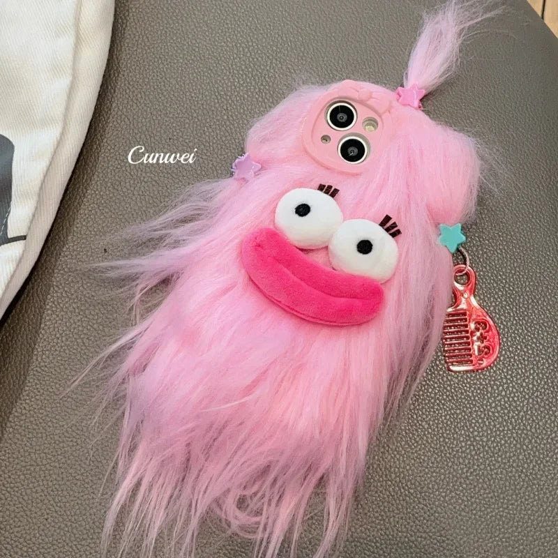 Flauschige Plüsch-Monster Handyhülle – Niedlich, Warm & Weich