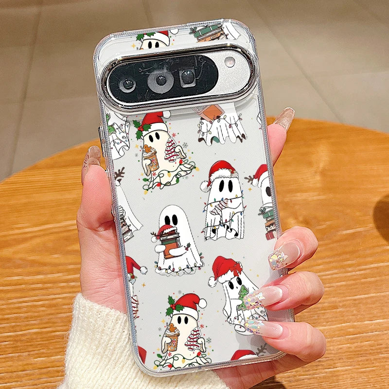 Für Google Pixel Hülle – Transparent, Halloween & Weihnachts-Motive · Weihnachtsgeister Klar