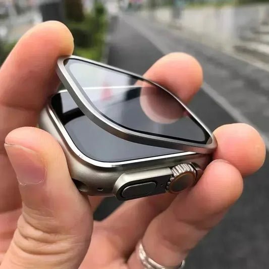 Schutzhülle mit 9H Glas für Apple Watch Ultra 1 2 3 49mm Metall Bumper Case
