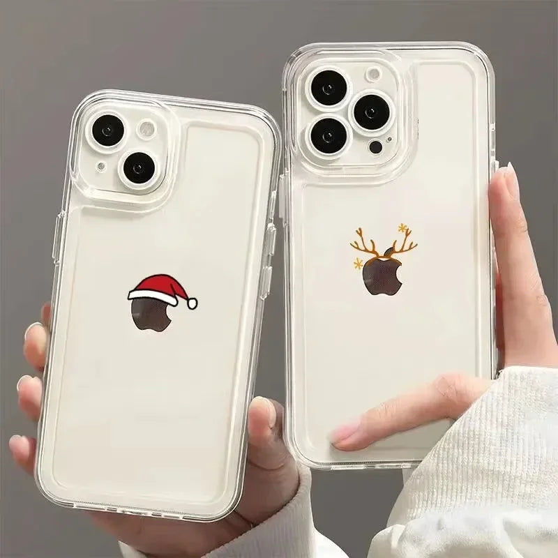 Für iPhone Weihnachts-Hülle – Transparent mit Weihnachtsmotiv