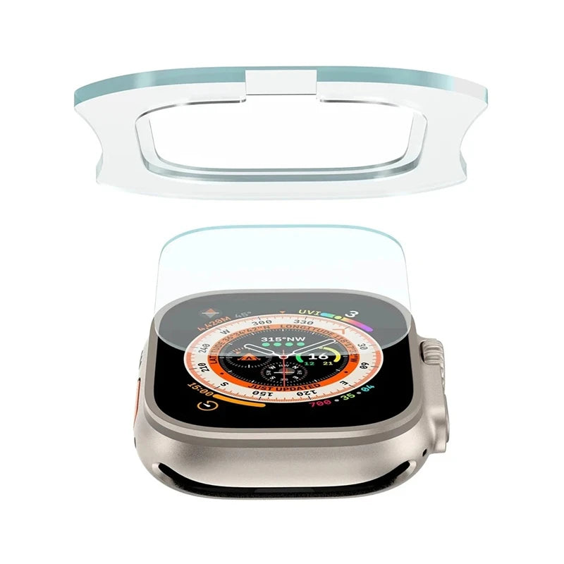 Schutzglas für Apple Watch Ultra 1 2 3 49mm HD & Privacy 9H mit Einbauhilfe