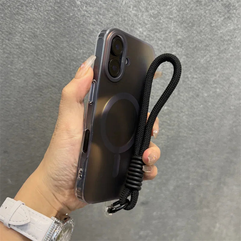 Aurora Gradient Hülle mit Magnet-Ring & Lanyard – Matt, Stoßfest