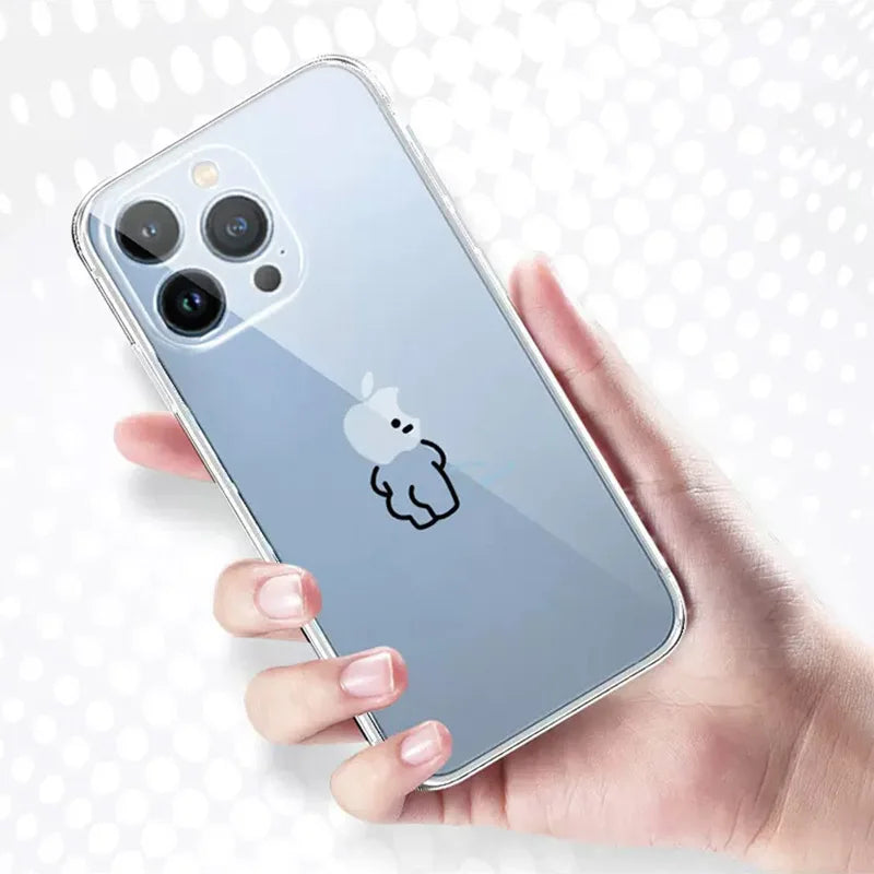 iPhone Hülle „Matchstick Couple“ – Transparentes Soft TPU Case