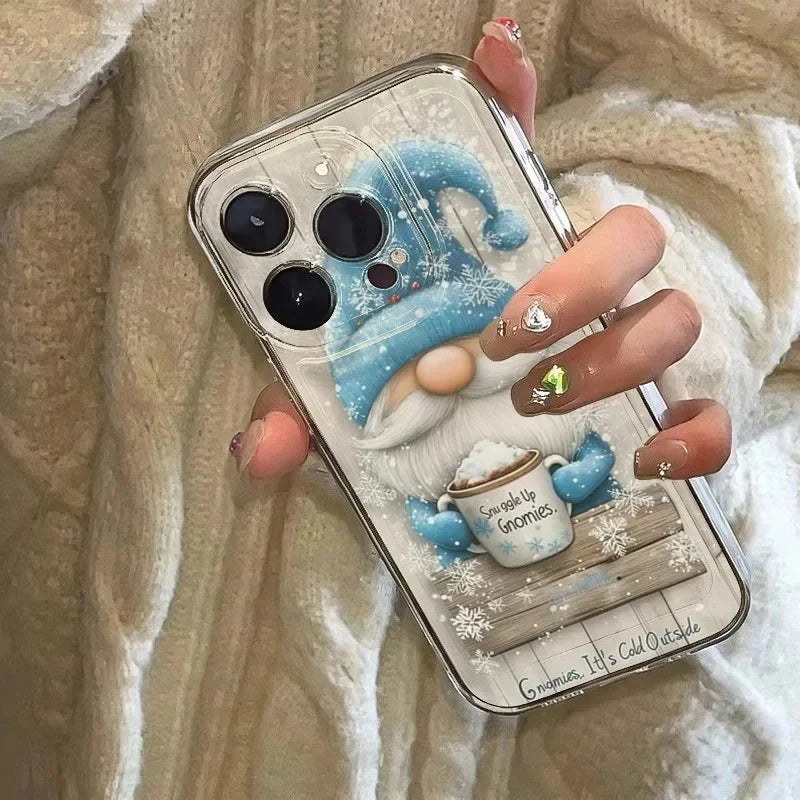 Für iPhone Hülle Weihnachtswichtel – Transparente TPU-Schutzhülle
