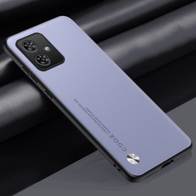 Für Motorola Moto G54 / G64 Hülle – Kunstleder-Schutzhülle · Hellviolett